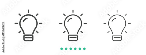 Light blub icon. Thin line icon vector