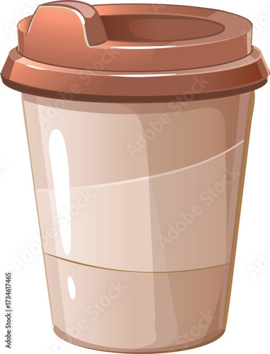 clay pot isolated on white background,  coffee cup isolated on white
