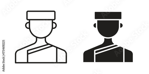 Concierge icons in line stroke outline art and clip art
