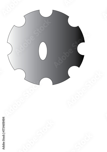 Geometric Gear: A sleek, monochromatic gear, rendered with a subtle gradient effect, signifying mechanical precision and technological advancement.