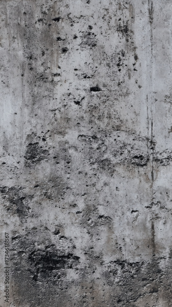 Fototapeta premium Textured Concrete Wall: A close-up of a weathered concrete wall, revealing a tapestry of textures, tones, and the beauty of imperfection. A captivating study in muted shades of gray.