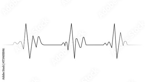 Modern heart rhythm illustration showing life's pulse, perfect for medical presentations or health-focused designs needing a dynamic, bold graphic.