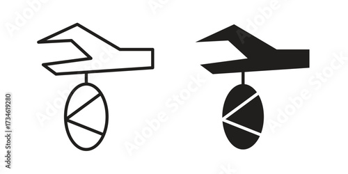 Cocoon icons in line stroke outline art and clip art