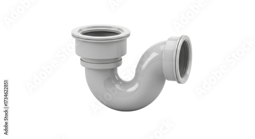Картината върху платно Isolated S-trap for plumbing fixture, drainpipe component for bathroom or kitche