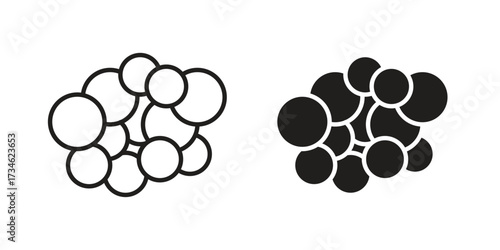 Cancer icons in line stroke outline art and clip art