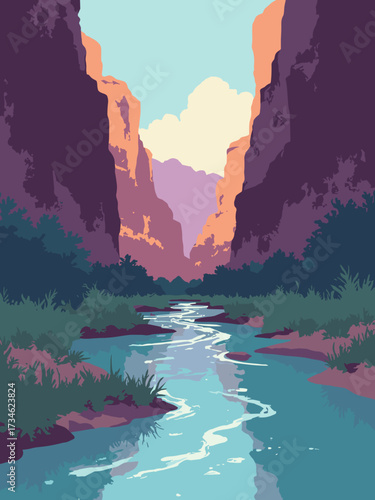 Zion Narrows, USA – narrow river corridor between towering Navajo sandstone walls with braided water channels, no people