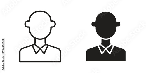 Businessman icons in line stroke outline art and clip art