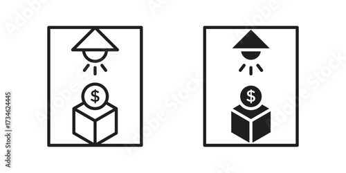 Business incubator icons in line stroke outline art and clip art