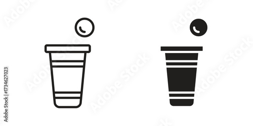Beer pong icons in line stroke outline art and clip art