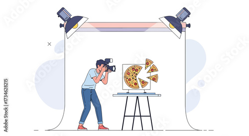 Behind the scenes food photography: a pizza photoshoot with professional equipment capturing