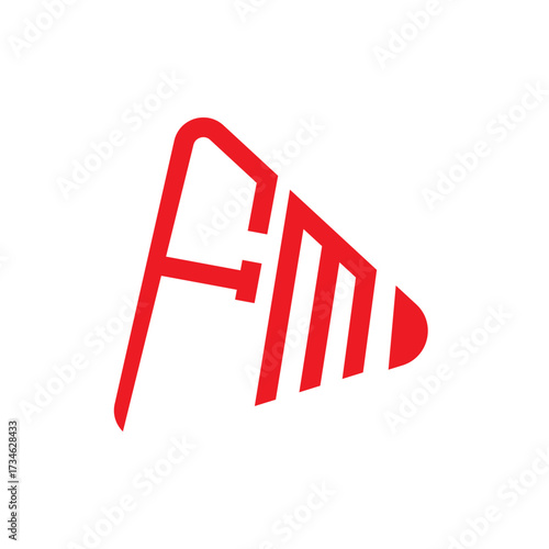 FM letter logo design. FM creative initials letter logo concept. FM letter design.
