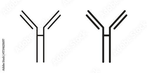 Antibody icons in line stroke outline art and clip art