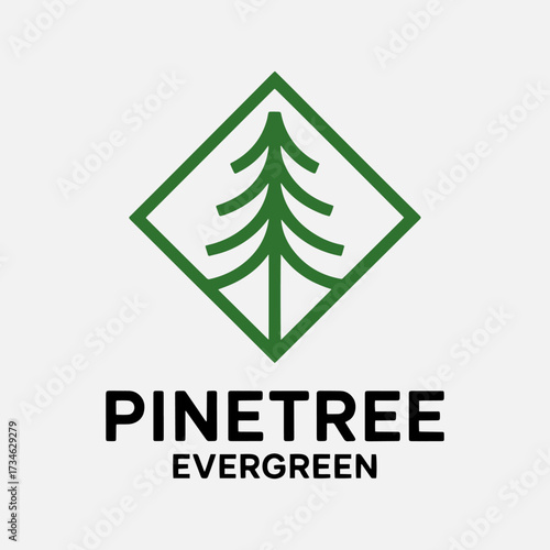 Pine tree badge logo template