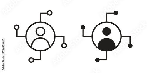 Affiliate marketing icons in line stroke outline art and clip art