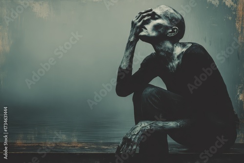 Aesthetic illustration for mental depressive disorder