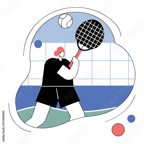 tennis player vector illustration