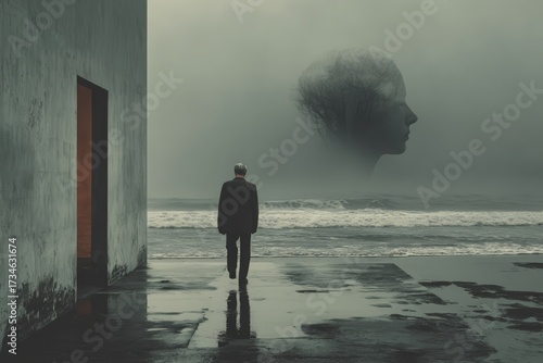 Aesthetic illustration for mental depressive disorder
