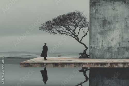 Aesthetic illustration for mental depressive disorder