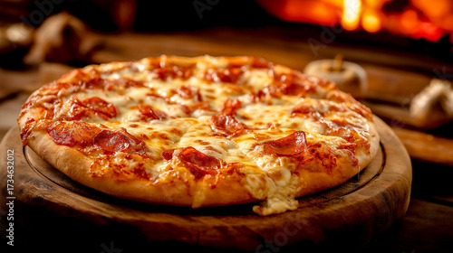 Wallpaper Mural Pizza fresh out of wood-fired oven cheese melting Torontodigital.ca