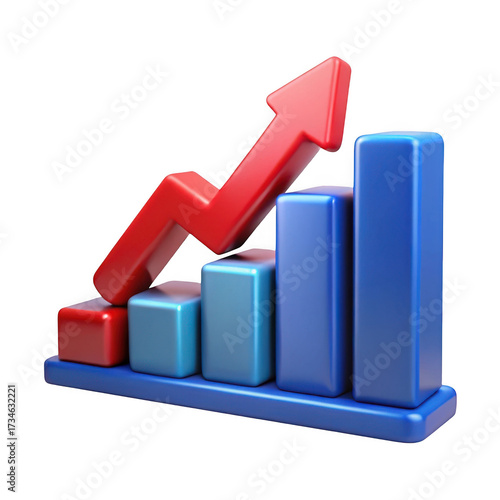 3d bar chart with upward arrow isolated on transparent background Free Download 3d bar chart with upward arrow isolated on transparent background - GFXLoad