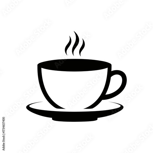 Elegant Steaming Coffee Cup Vector Icon