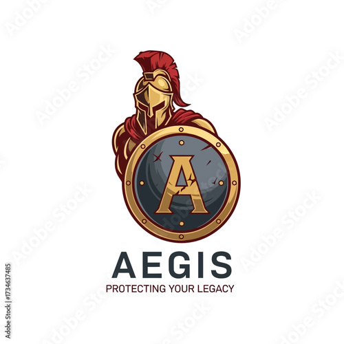 Aegis logo featuring a spartan warrior holding a shield with the letter A.