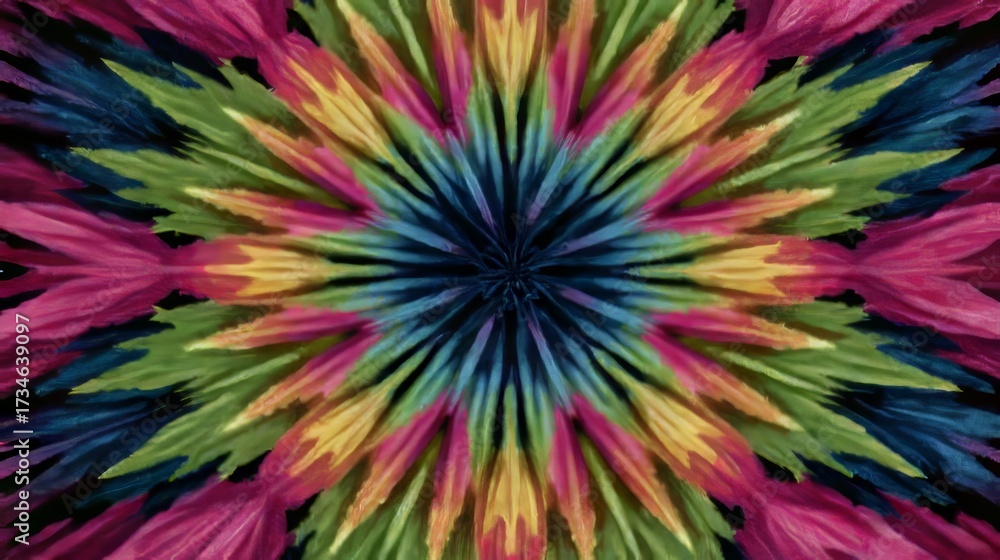 Obraz premium Kaleidoscopic colorful tie-dye abstract CG pattern.
