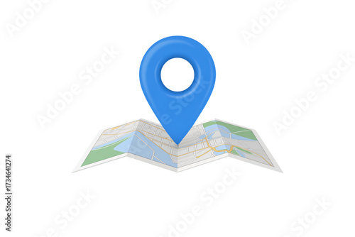 Find your next adventure with this vibrant map and marker, perfect for travel blogs, location services, and exploring new destinations with ease