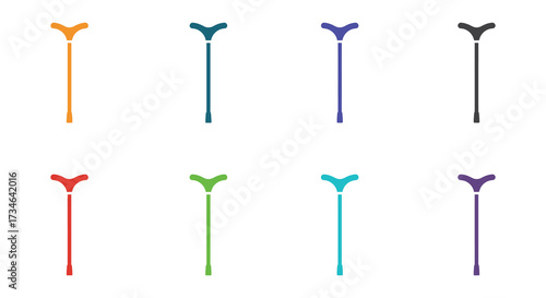 A collection of colorful simple y shaped icons arranged in a grid pattern