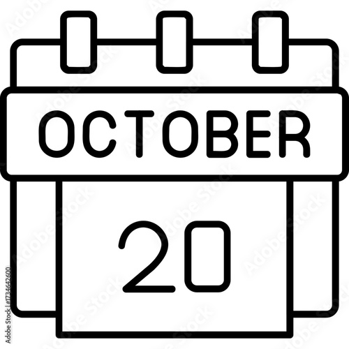 20th October Date Icon
