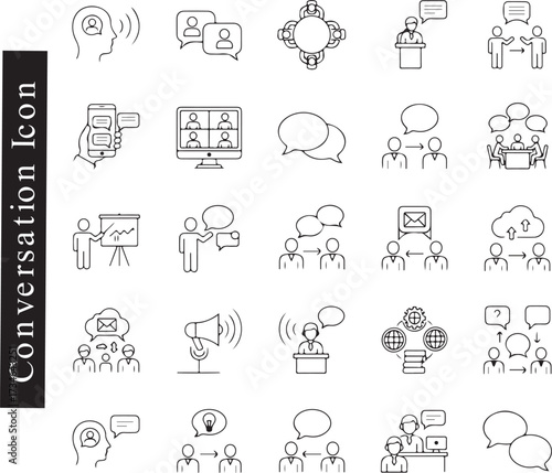 Essential customer support icons for communication and information
