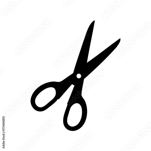 A high contrast image depicting open scissors, a necessary tool for cutting