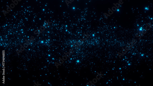 Wallpaper Mural Background of numerous small, glowing blue lights scattered across a dark background, creating an effect reminiscent of stars in the night sky or particles in deep space. Torontodigital.ca