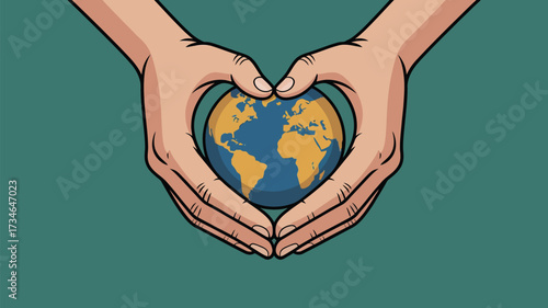 Show your love for Earth with this heartwarming planet art, perfect for environmental campaigns and global initiatives promoting sustainability and care