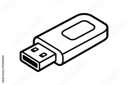 Simple line drawing of a usb flash drive