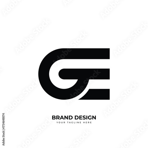 Photos Letter Ge or Eg initial unique creative monogram logo