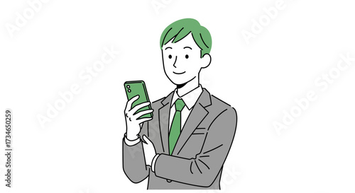 Professional businessman focused on his smartphone, engaging with digital content and modern technology for seamless communication and information access