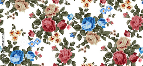 Seamless Flowers Pattern in vector