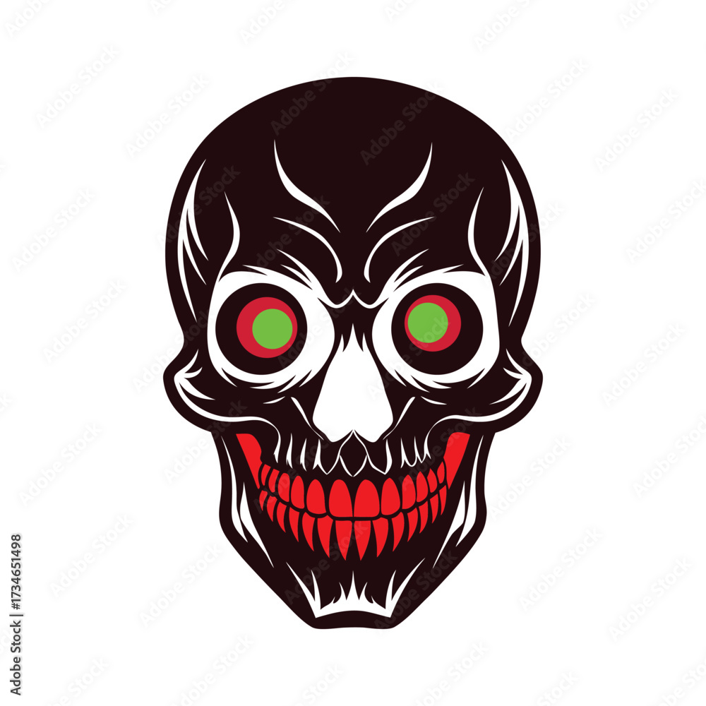 Obraz premium Hollow Skull Vector Icon on White Background