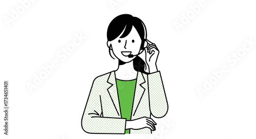 Friendly female customer service agent with a headset providing professional support, symbolizing remote assistance and dedicated client care in a business setting
