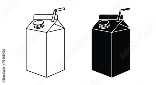 Two milk carton illustrations in differing shades of contrast shown