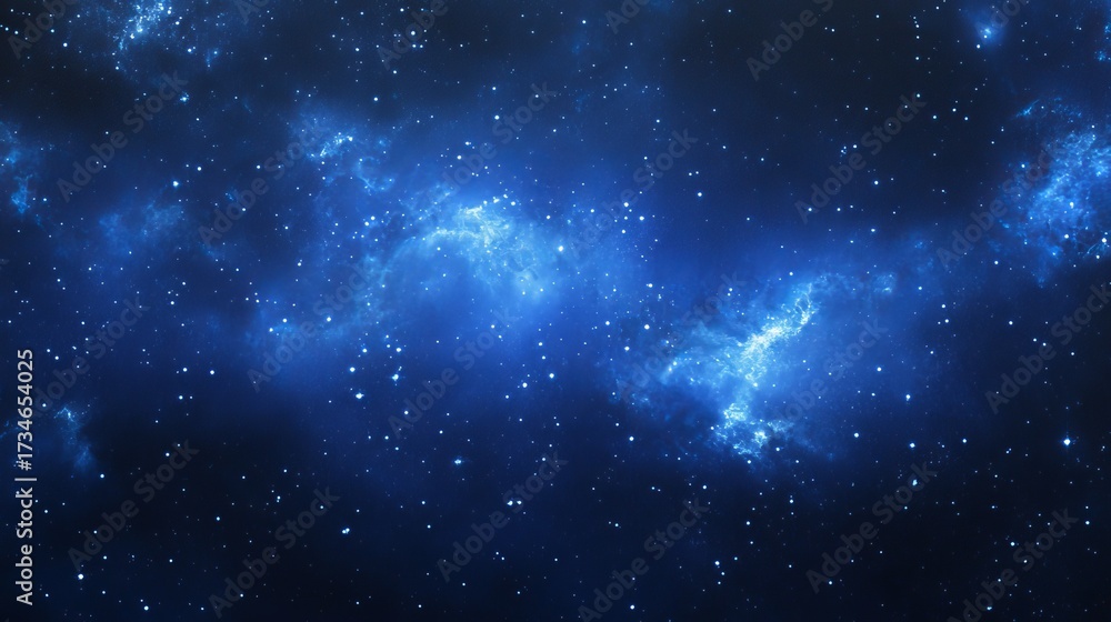 Fototapeta premium A deep midnight blue wallpaper with shimmering stars and constellations 