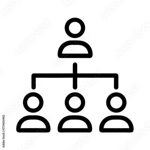 Organizational Hierarchy Icon: Depicting a structured command system, this icon signifies roles, duties, and the chain of authority within an organization. 