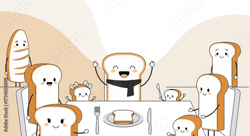 Wholesome toast family gathered around the table for meal sharing a moment of joy and togetherness