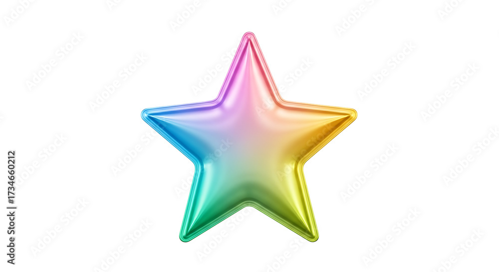 Obraz premium Illustration of rainbow star balloon isolated on transparent background