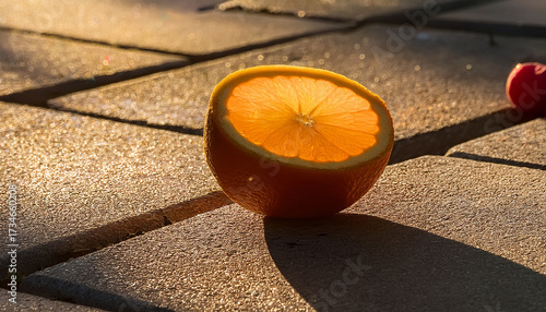 Fruit Contrast Reveals Nature S Circle Of Life On A Sunlit Sidewalk In The Early Afternoon