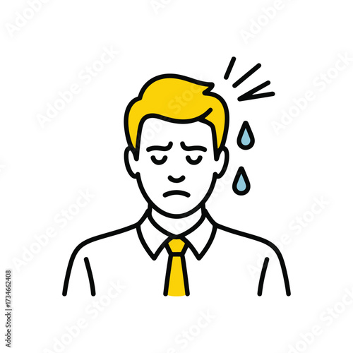 Stressed Businessman Vector Illustration Showing Pressure and Anxiety in Business