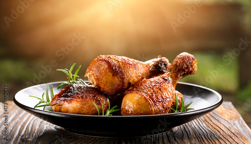 Roasted Chicken Thighs In Natural Light