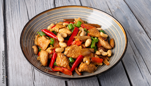 Wok Cooked Chicken Stir Fry With Peanuts And Dried Chilies