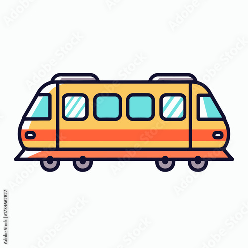 Modern electric train illustration for eco-friendly travel promotions and sustainable transport campaigns, ideal for transportation apps and innovative urban planning designs